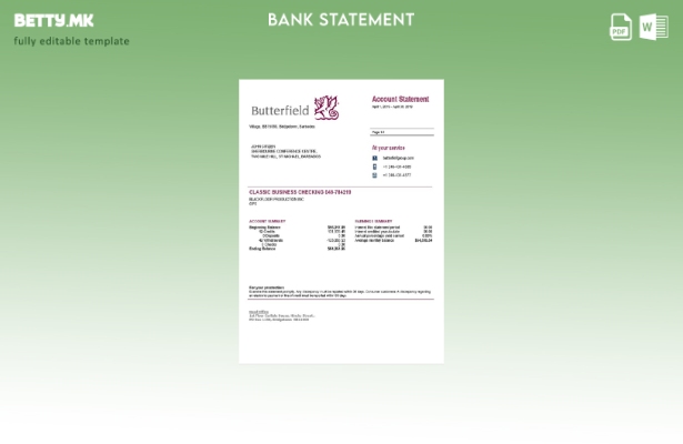 Модерен стил Шаблон за збор за извод од банка во Барбадос Батерфилд